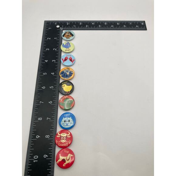 Unique Funny Pin Button Lot Collection (9) Cat Dog Bird Bull - Picture 3 of 3